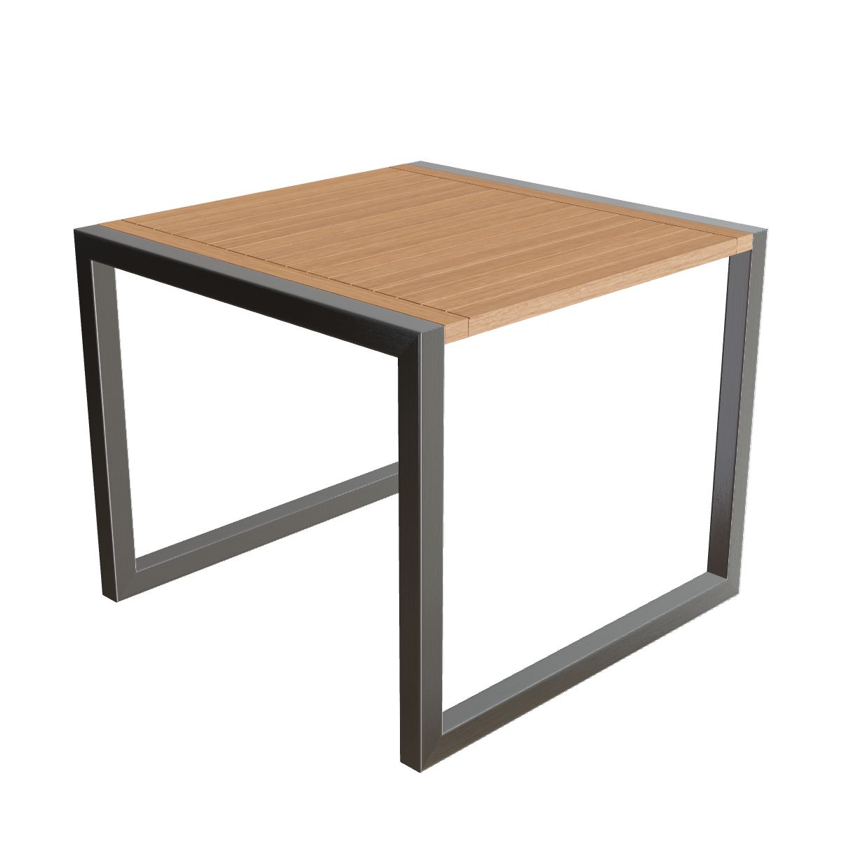 Royal Botania Ninix Tisch 90 x 90 cm, Gestell Edelstahl gebürstet, Teak