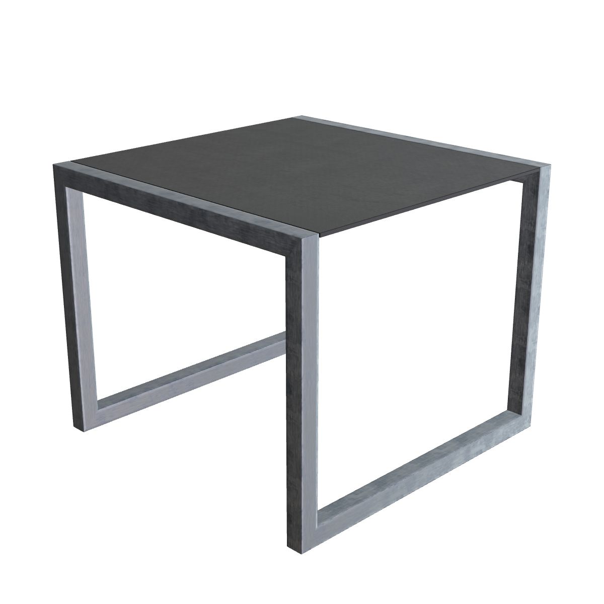 Royal Botania Ninix Tisch 90 x 90 cm, Gestell Edelstahl elektropoliert, Keramik schwarz (black)