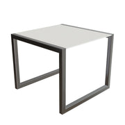 Royal Botania Ninix Tisch 90 x 90 cm, Gestell Edelstahl gebürstet, Keramik weiß (white)