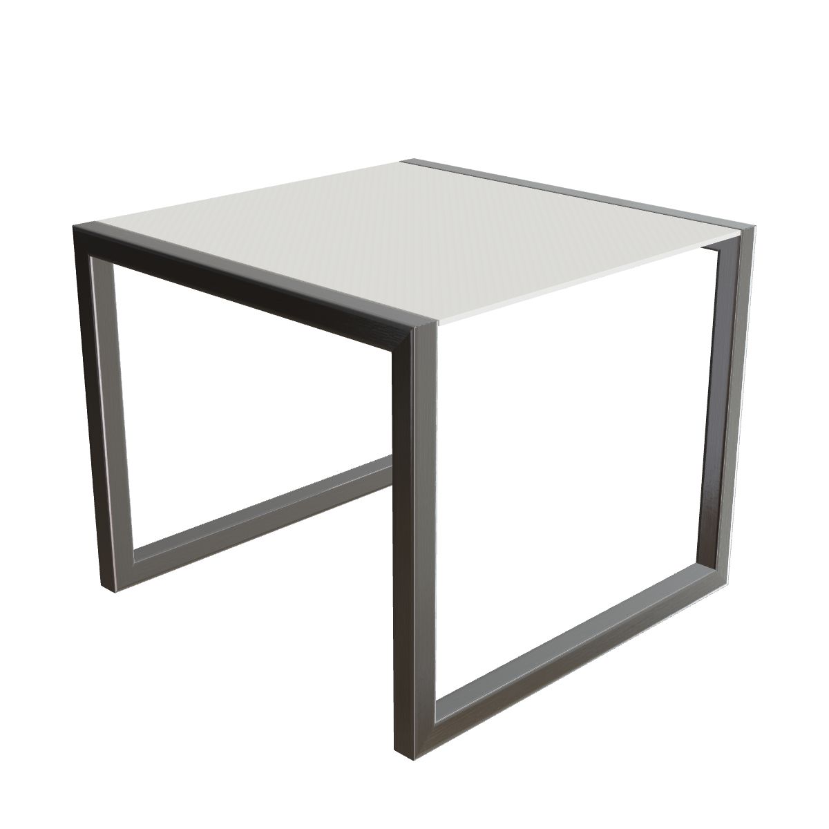 Royal Botania Ninix Tisch 90 x 90 cm, Gestell Edelstahl gebürstet, Keramik weiß (white)