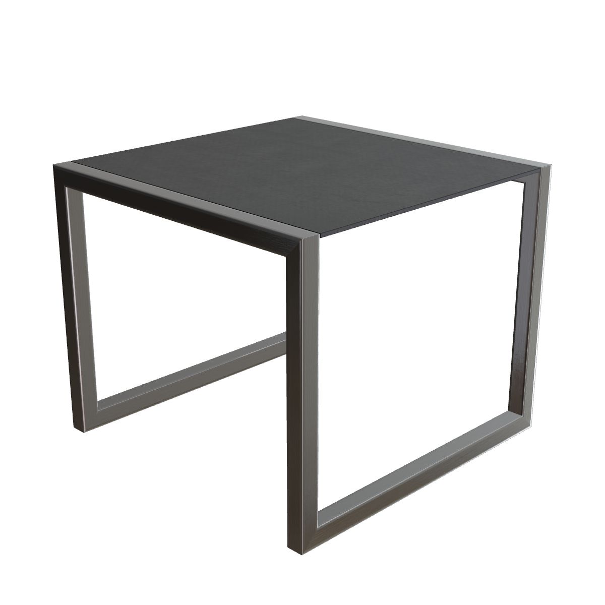 Royal Botania Ninix Tisch 90 x 90 cm, Gestell Edelstahl gebürstet, Keramik schwarz (black)