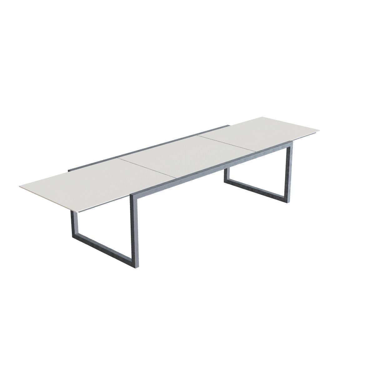 Royal Botania Ninix Tisch ausziehbar 240–360 cm, Gestell Edelstahl elektropoliert, Keramik weiß (white)