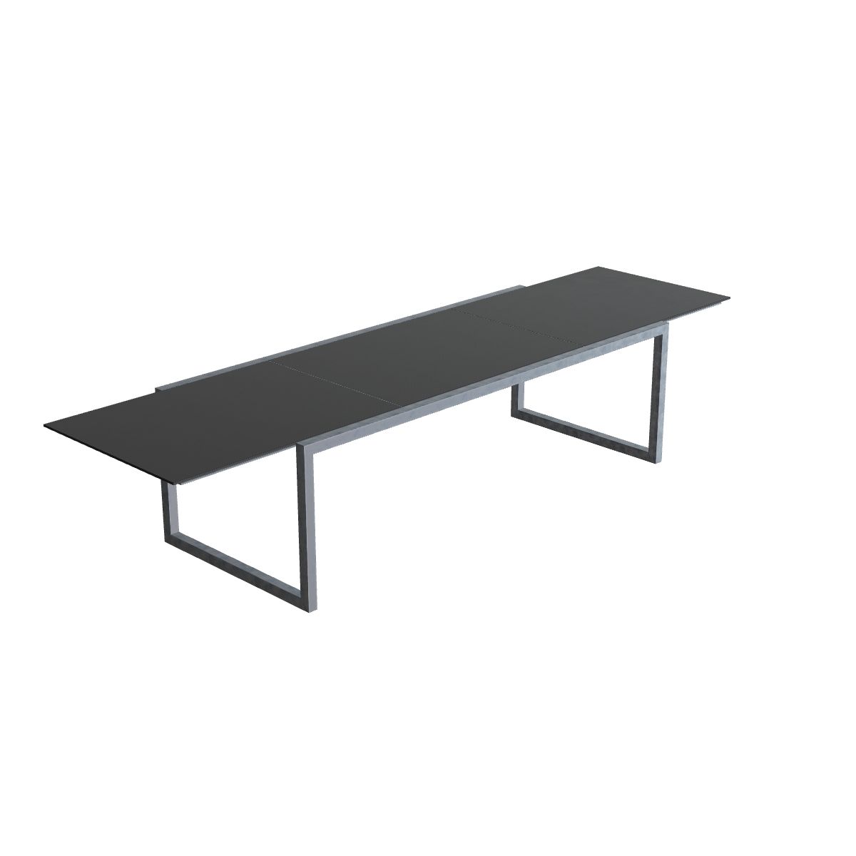 Royal Botania Ninix Tisch ausziehbar 240–360 cm, Gestell Edelstahl elektropoliert, Keramik schwarz (black)
