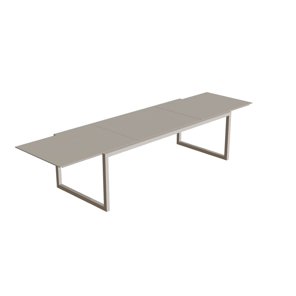Royal Botania Ninix Tisch ausziehbar 240–360 cm, Gestell pebble, Keramik perlgrau (Pearl Grey)