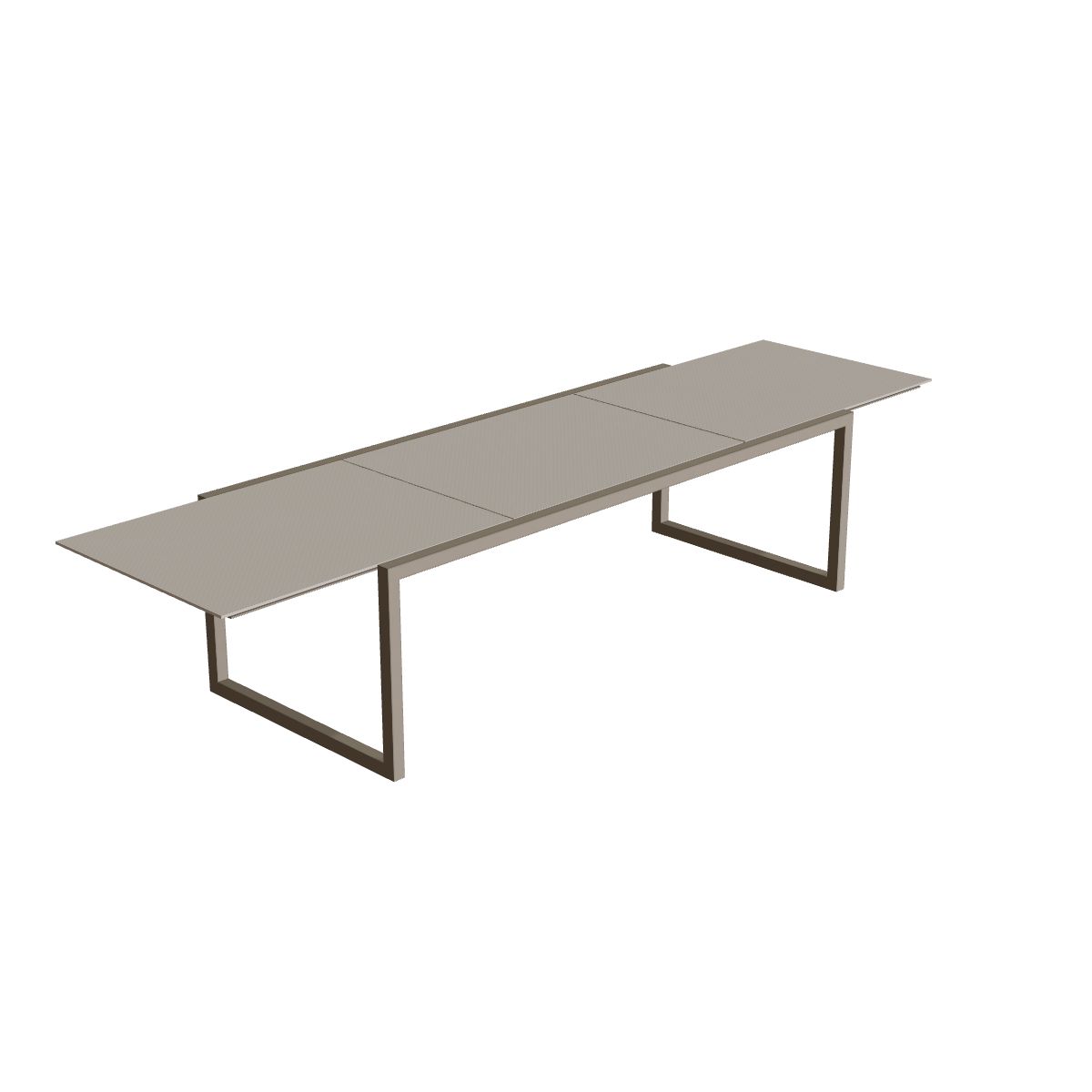 Royal Botania Ninix Tisch ausziehbar 240–360 cm, Gestell sand, Keramik perlgrau (Pearl Grey)