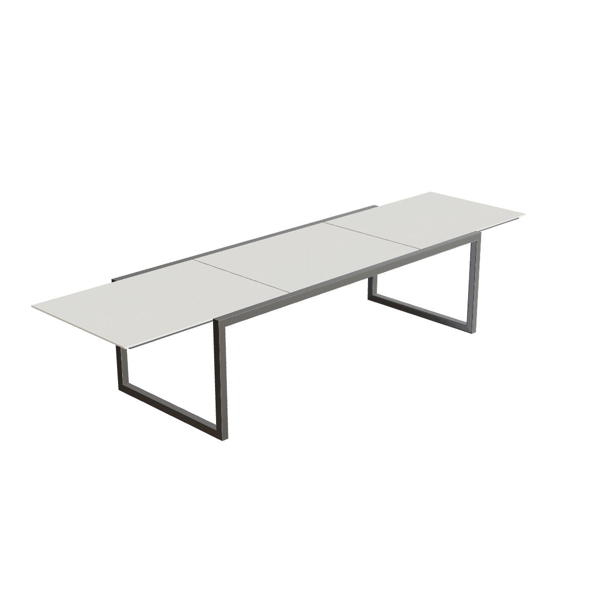 Royal Botania Ninix Tisch ausziehbar 240–360 cm, Gestell Edelstahl gebürstet, Keramik weiß (white)