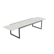 Royal Botania Ninix Tisch ausziehbar 240–360 cm, Gestell Edelstahl gebürstet, Keramik weiß (white)