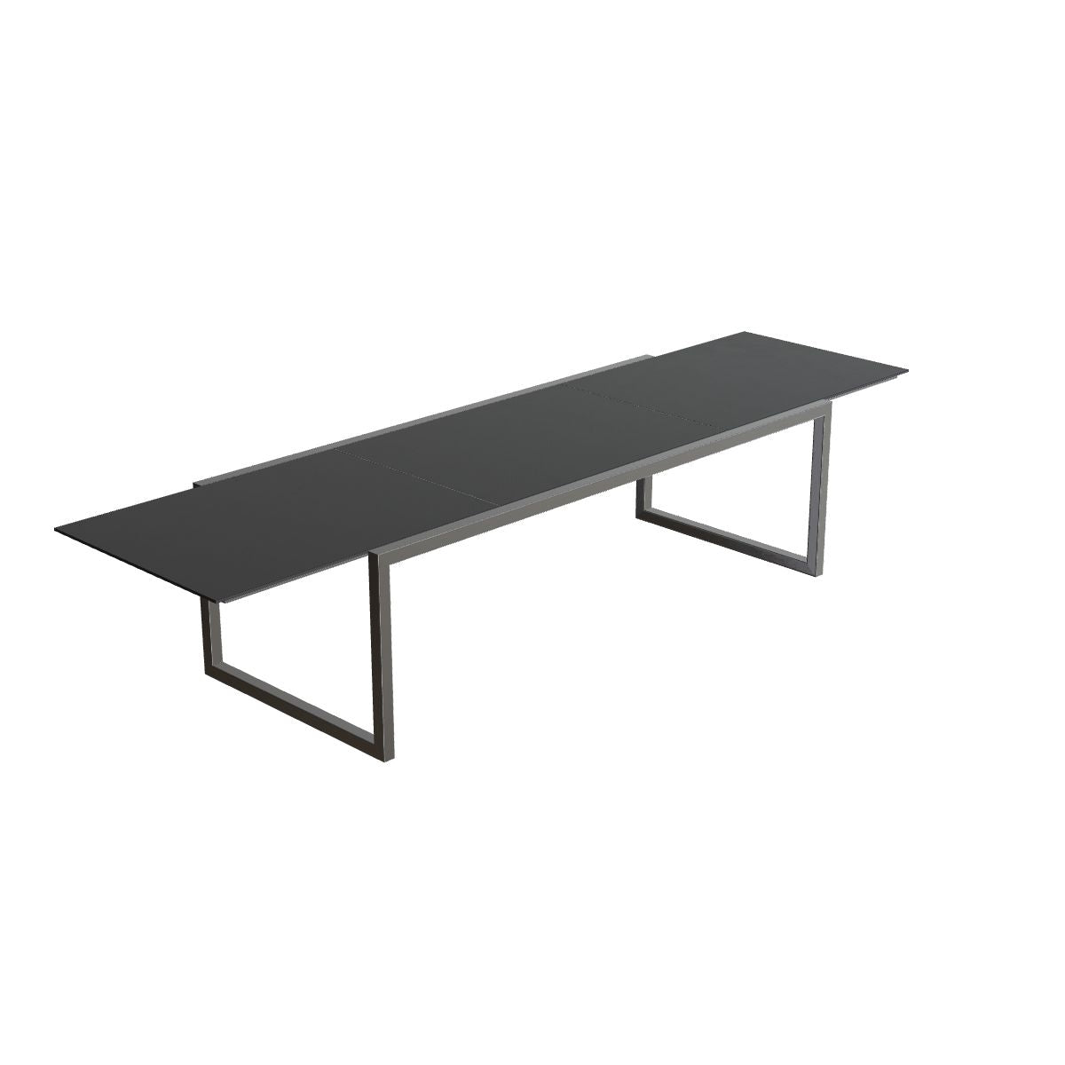 Royal Botania Ninix Tisch ausziehbar 240–360 cm, Gestell Edelstahl gebürstet, Keramik schwarz (black)