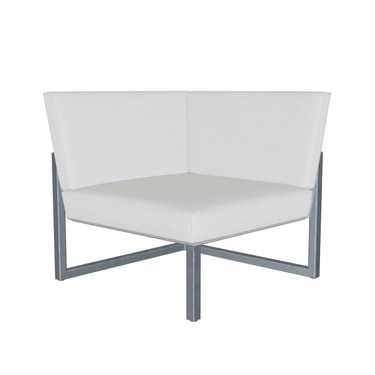 Royal Botania Ninix Lounge Eckelement 80CT, Edelstahl elektropoliert, Batyline cappuccino