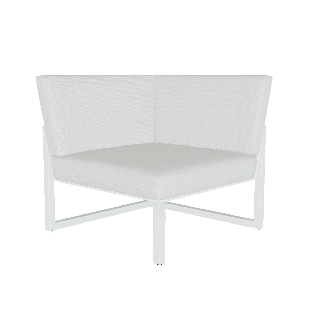 Royal Botania Ninix Lounge Eckelement 80CT, Gestell weiß, Batyline weiß (white)