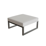 Royal Botania Ninix Lounge Fußhocker 80FT, Edelstahl gebürstet, Batyline weiß (white)