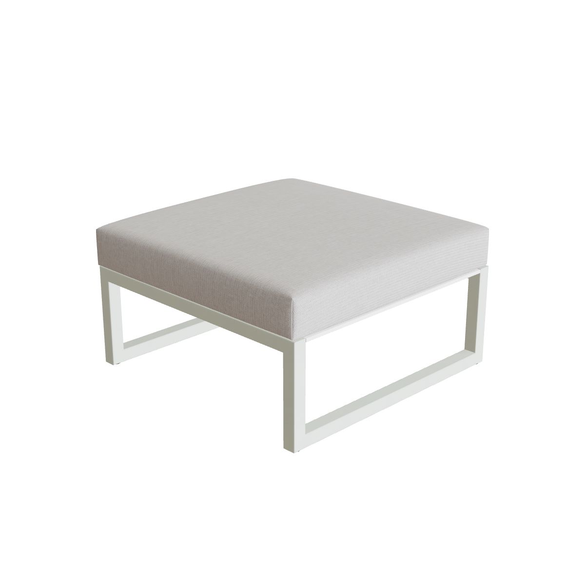 Royal Botania Ninix Lounge Fußhocker 80FT, Gestell weiß, Batyline weiß (white)