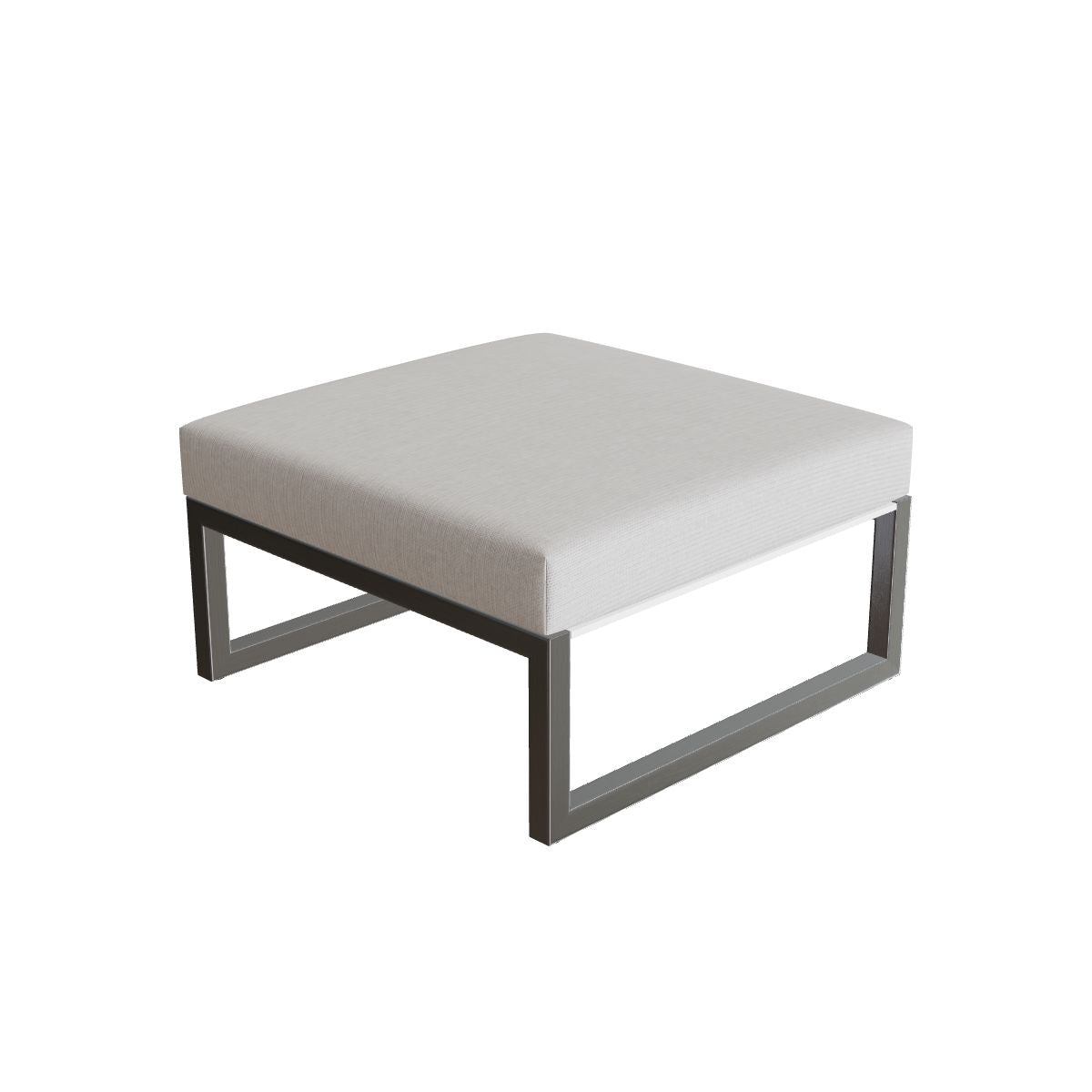 Royal Botania Ninix Lounge Fußhocker 80FT, Edelstahl gebürstet, Batyline schwarz (black)