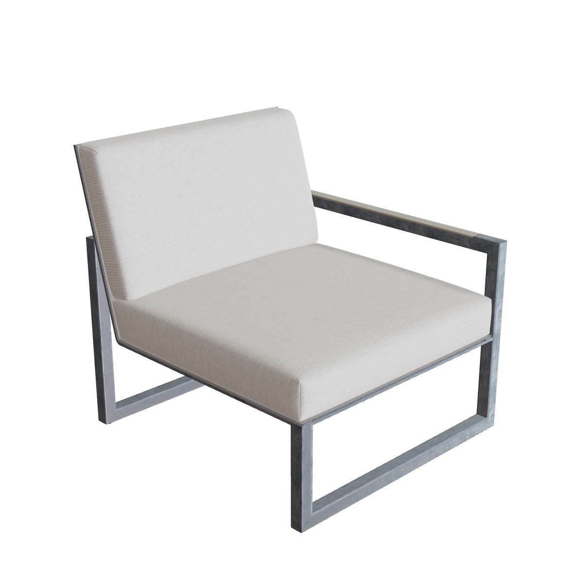 Royal Botania Ninix Lounge Endelement 80LT links, Edelstahl elektropoliert, Batyline cappuccino