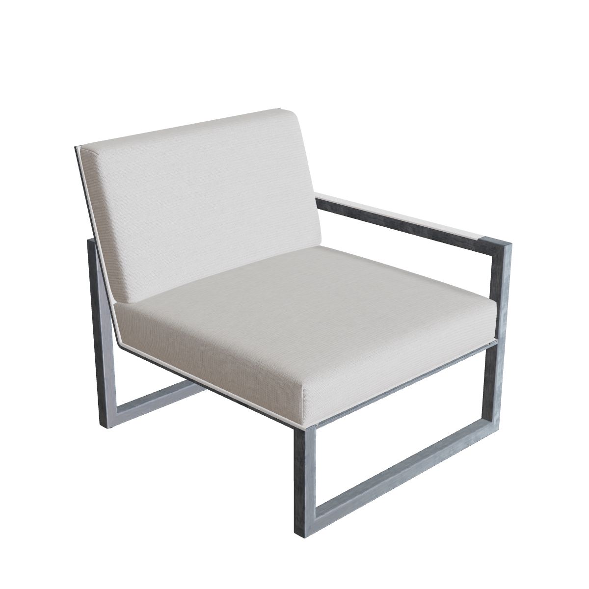 Royal Botania Ninix Lounge Endelement 80LT links, Edelstahl elektropoliert, Batyline weiß (white)