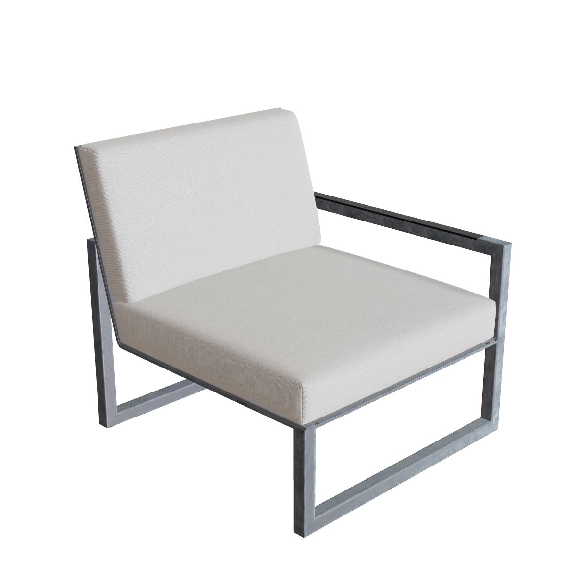 Royal Botania Ninix Lounge Endelement 80LT links, Edelstahl elektropoliert, Batyline schwarz (black)