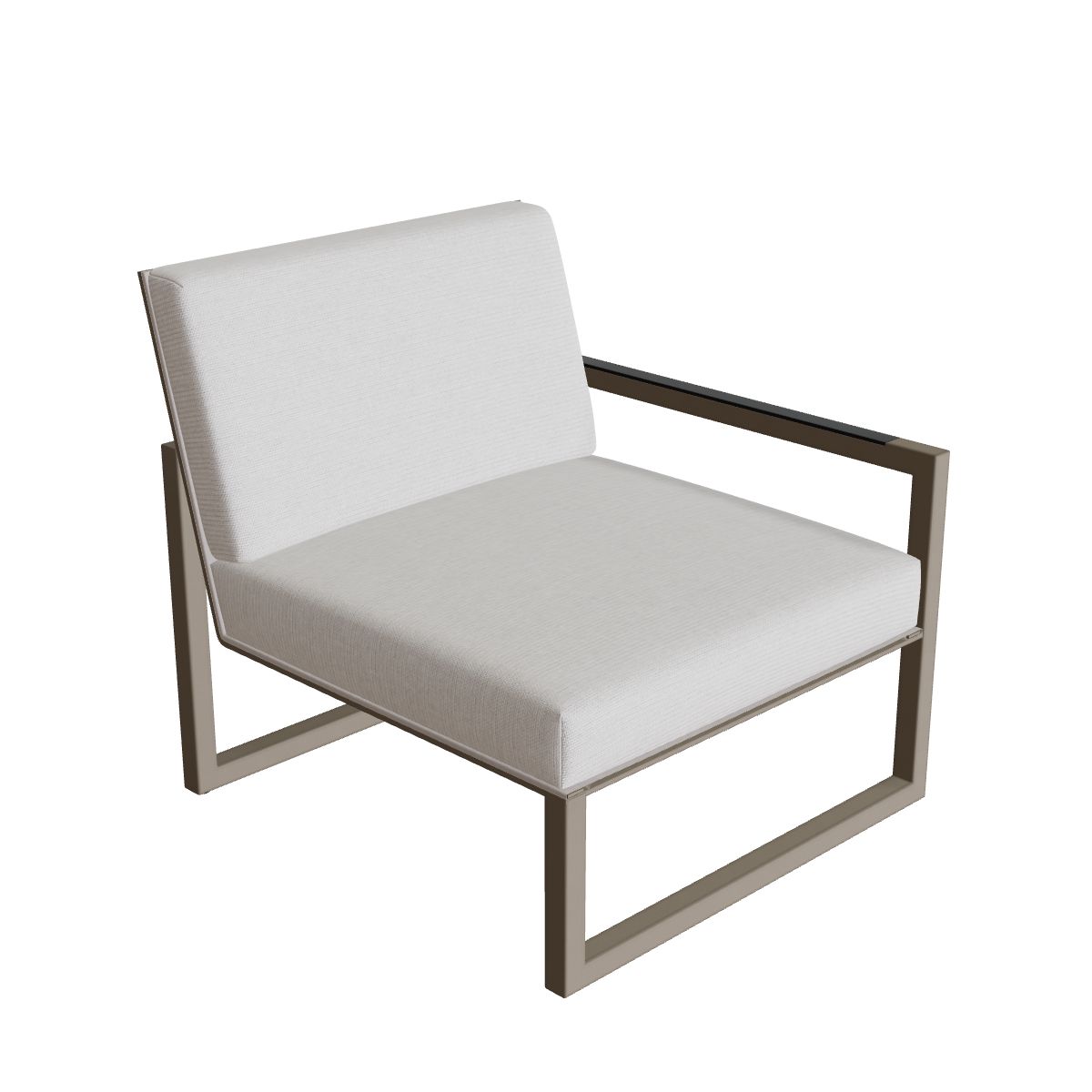 Royal Botania Ninix Lounge Endelement 80LT links, Gestell sand, Batyline perlgrau (pearl grey)