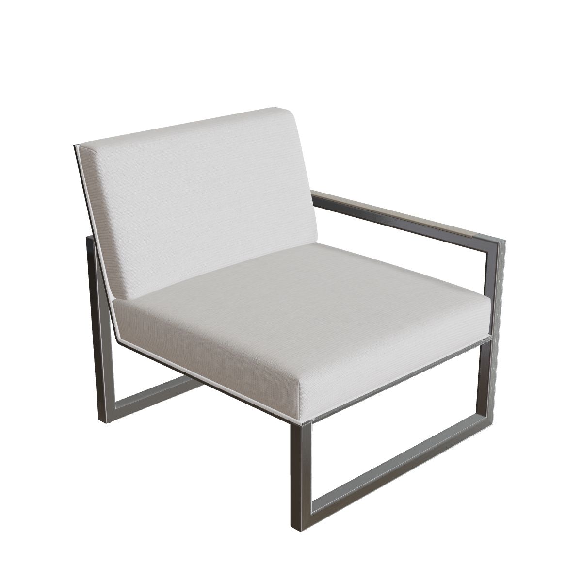 Royal Botania Ninix Lounge Endelement 80LT links, Edelstahl gebürstet, Batyline weiß (white)