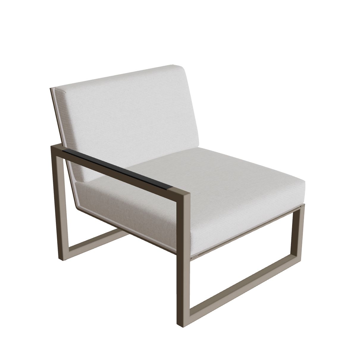 Royal Botania Ninix Lounge Endelement 80RT rechts, Gestell sand, Batyline perlgrau (pearl grey)