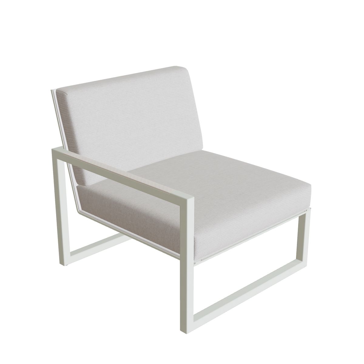 Royal Botania Ninix Lounge Endelement 80RT rechts, Gestell weiß, Batyline weiß (white)