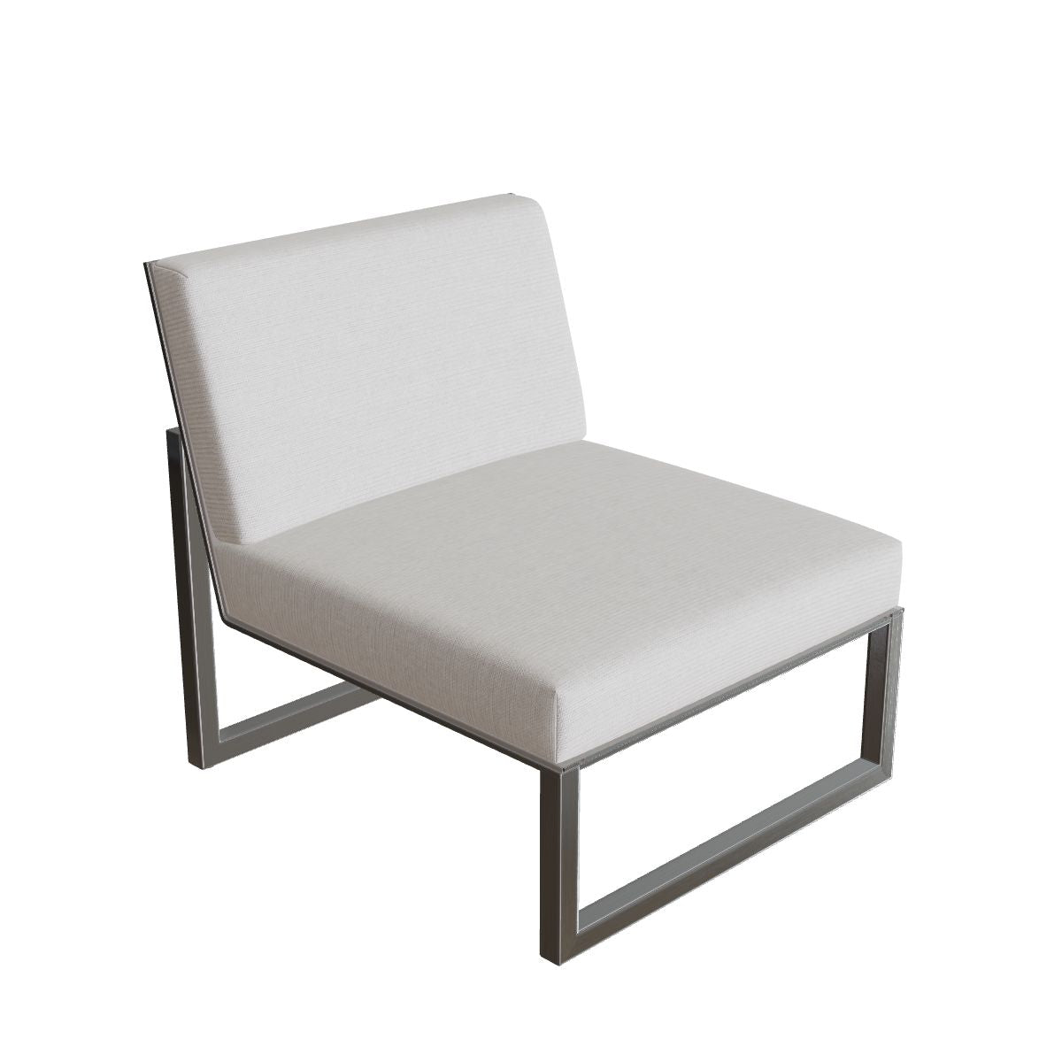 Royal Botania Ninix Lounge Einzelsitzer 80T, Edelstahl gebürstet, Batyline cappuccino