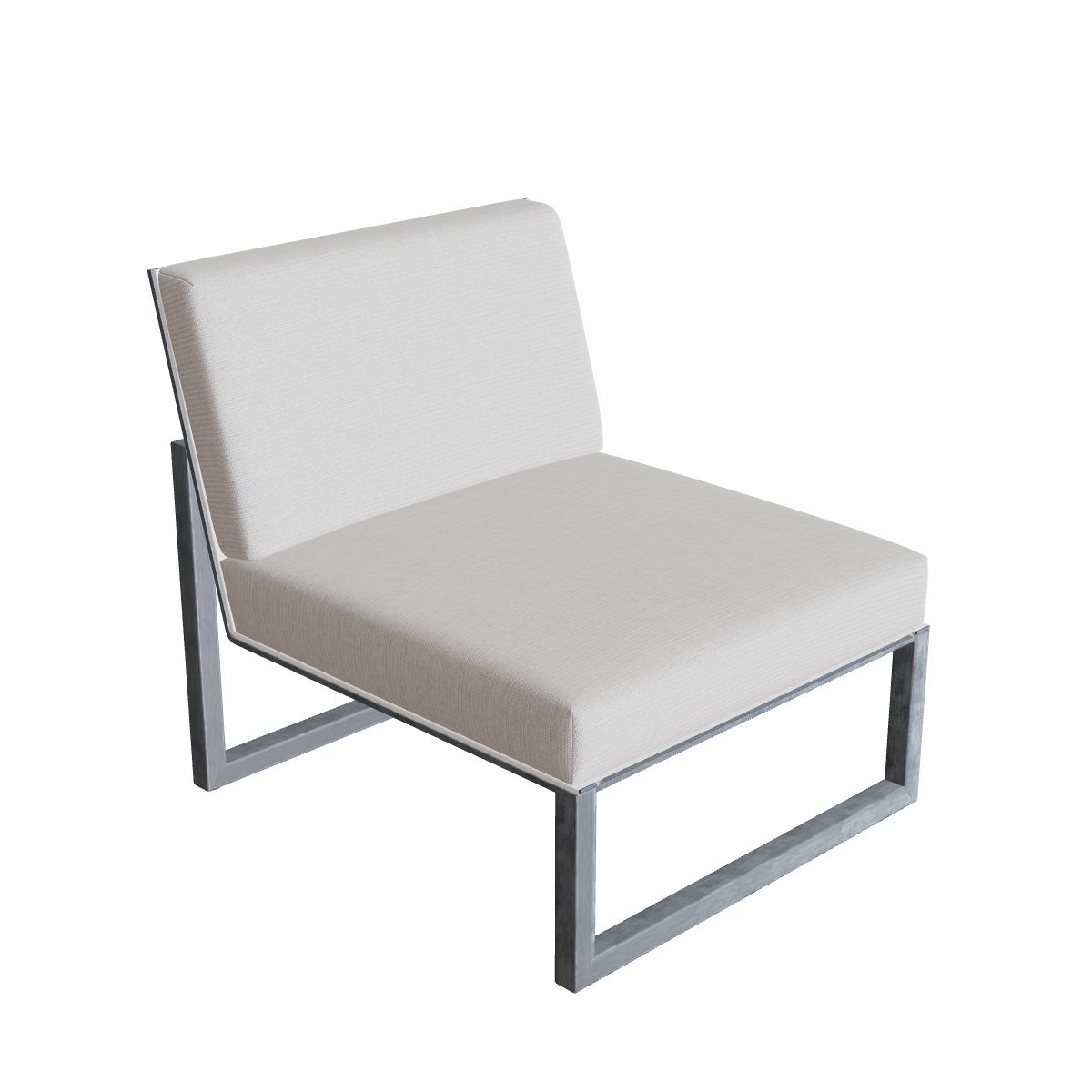 Royal Botania Ninix Lounge Einzelsitzer 80T, Edelstahl elektropoliert, Batyline weiß (white)