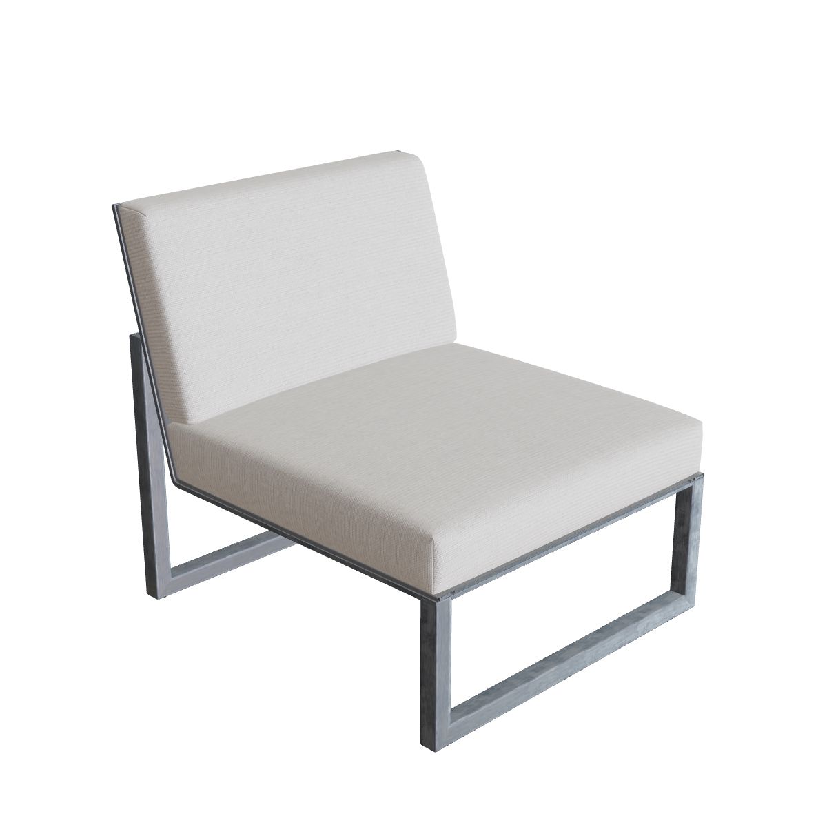 Royal Botania Ninix Lounge Einzelsitzer 80T, Edelstahl elektropoliert, Batyline schwarz (black)