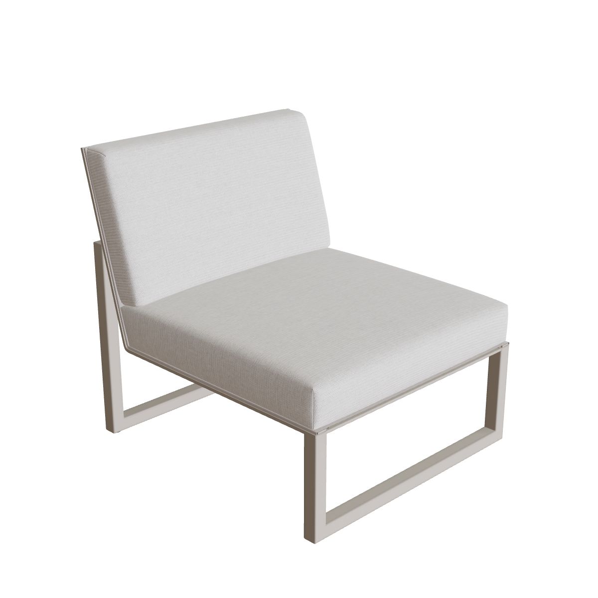 Royal Botania Ninix Lounge Einzelsitzer 80T, Gestell pebble, Batyline perlgrau (pearl grey)