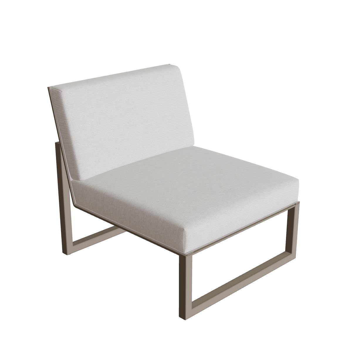 Royal Botania Ninix Lounge Einzelsitzer 80T, Gestell sand, Batyline perlgrau (pearl grey)