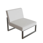 Royal Botania Ninix Lounge Einzelsitzer 80T, Edelstahl gebürstet, Batyline weiß (white)