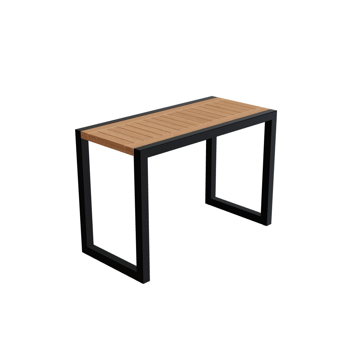 Royal Botania Ninix Lounge Beistelltisch 40S, Gestell Edelstahl gebürstet, Teak