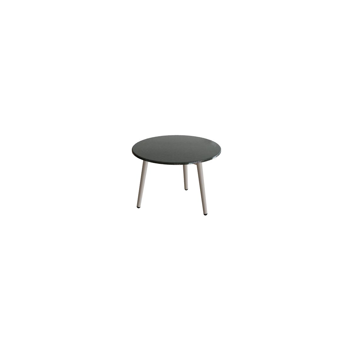 Royal Botania Styletto Beistelltisch 40 cm mit Lavasteinplatte, Alu pebble, Lavastein emailliert slate