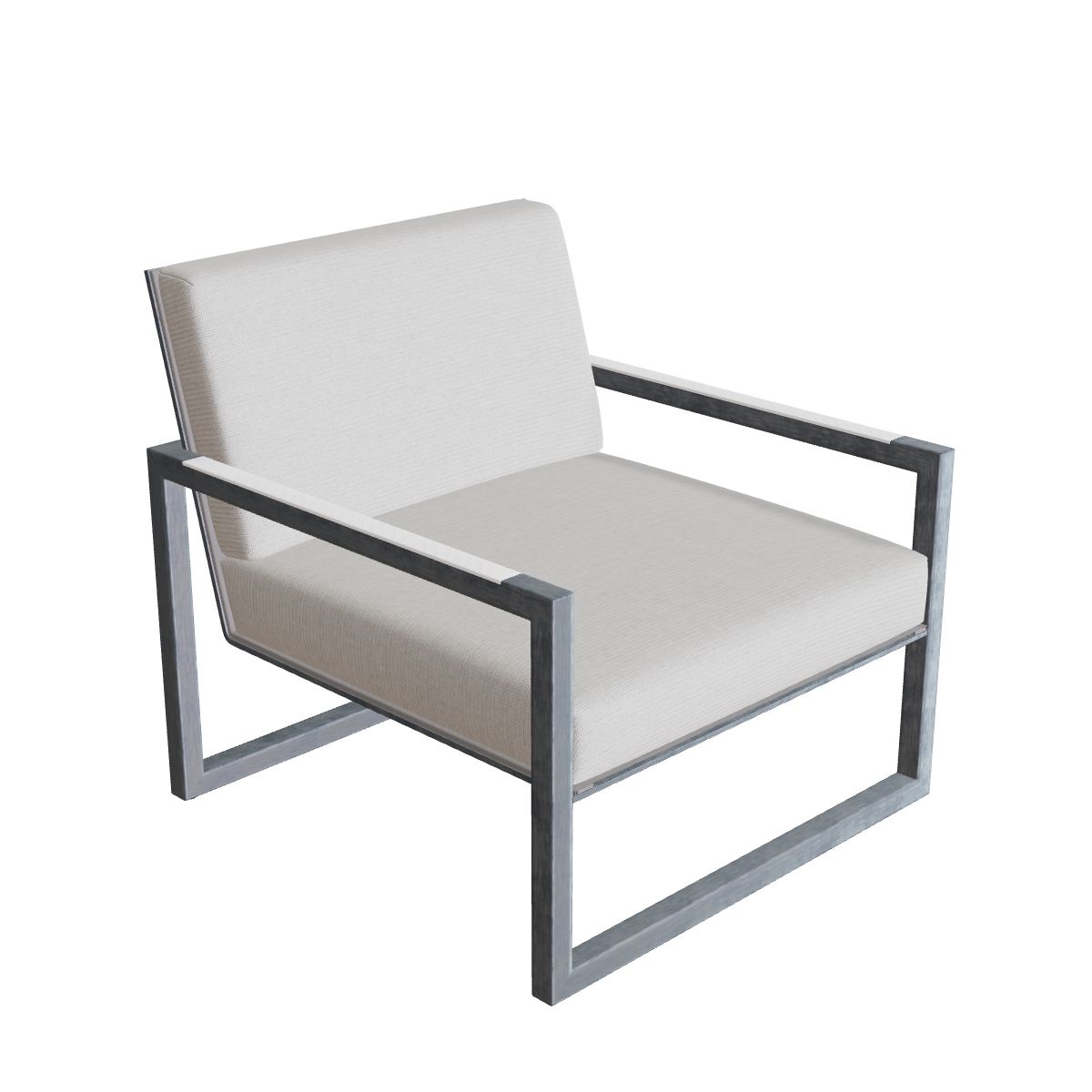 Royal Botania Ninix Lounge Sessel 100T, Edelstahl elektropoliert, Batyline cappuccino