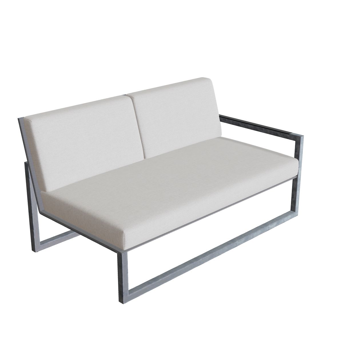 Royal Botania Ninix Lounge Zweisitzer 160LT links, Edelstahl elektropoliert, Batyline schwarz (black)