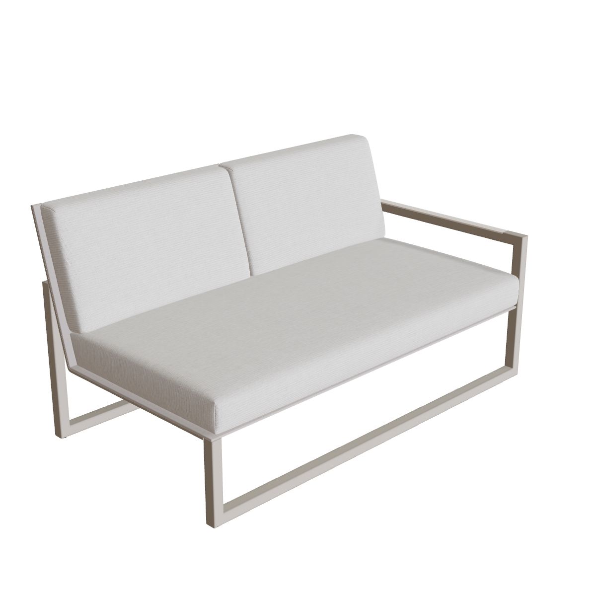 Royal Botania Ninix Lounge Zweisitzer 160LT links, Gestell pebble, Batyline perlgrau (pearl grey)