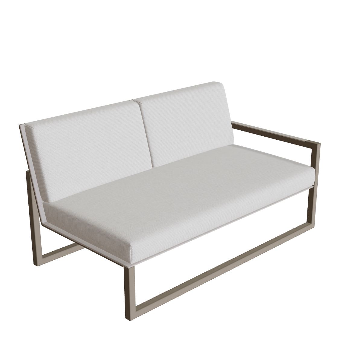 Royal Botania Ninix Lounge Zweisitzer 160LT links, Gestell sand, Batyline perlgrau (pearl grey)