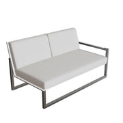 Royal Botania Ninix Lounge Zweisitzer 160LT links, Edelstahl gebürstet, Batyline weiß (white)