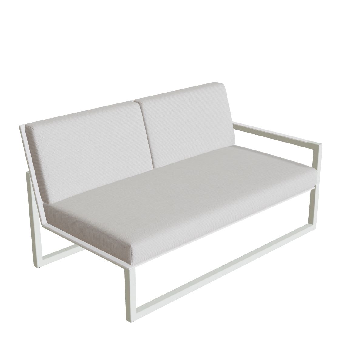 Royal Botania Ninix Lounge Zweisitzer 160LT links, Gestell weiß, Batyline weiß (white)