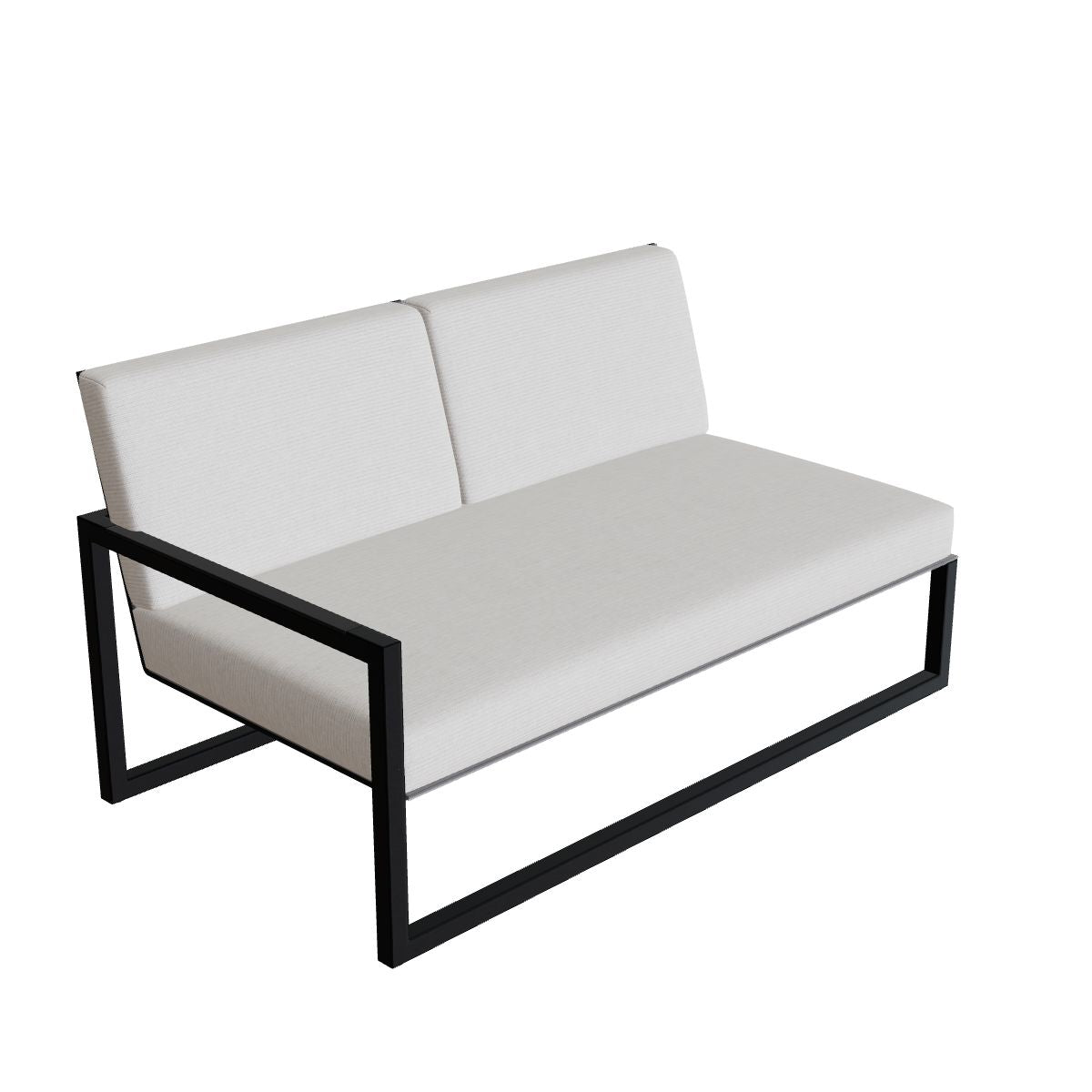 Royal Botania Ninix Lounge Zweisitzer 160RT rechts, Gestell anthrazit, Batyline schwarz (black)