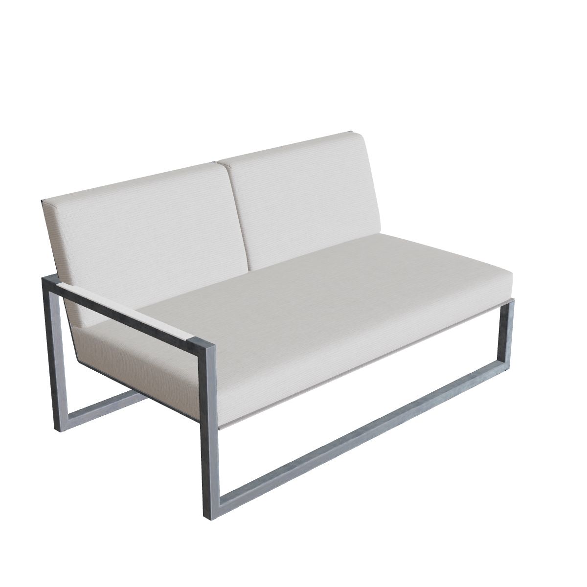 Royal Botania Ninix Lounge Zweisitzer 160RT rechts, Edelstahl elektropoliert, Batyline cappuccino