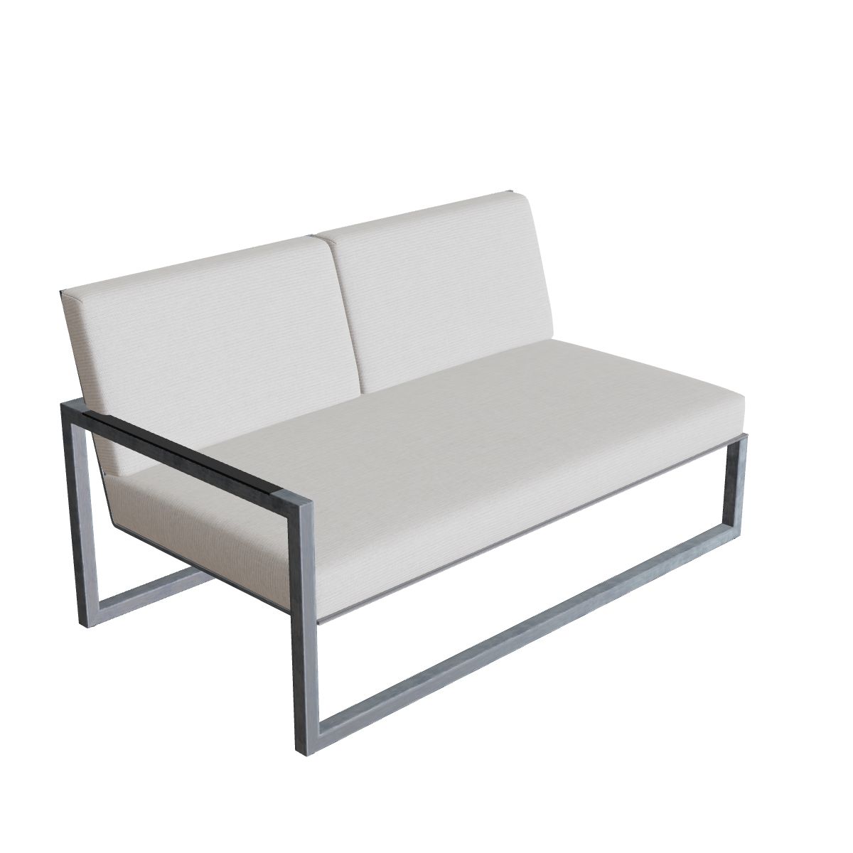 Royal Botania Ninix Lounge Zweisitzer 160RT rechts, Edelstahl elektropoliert, Batyline schwarz (black)