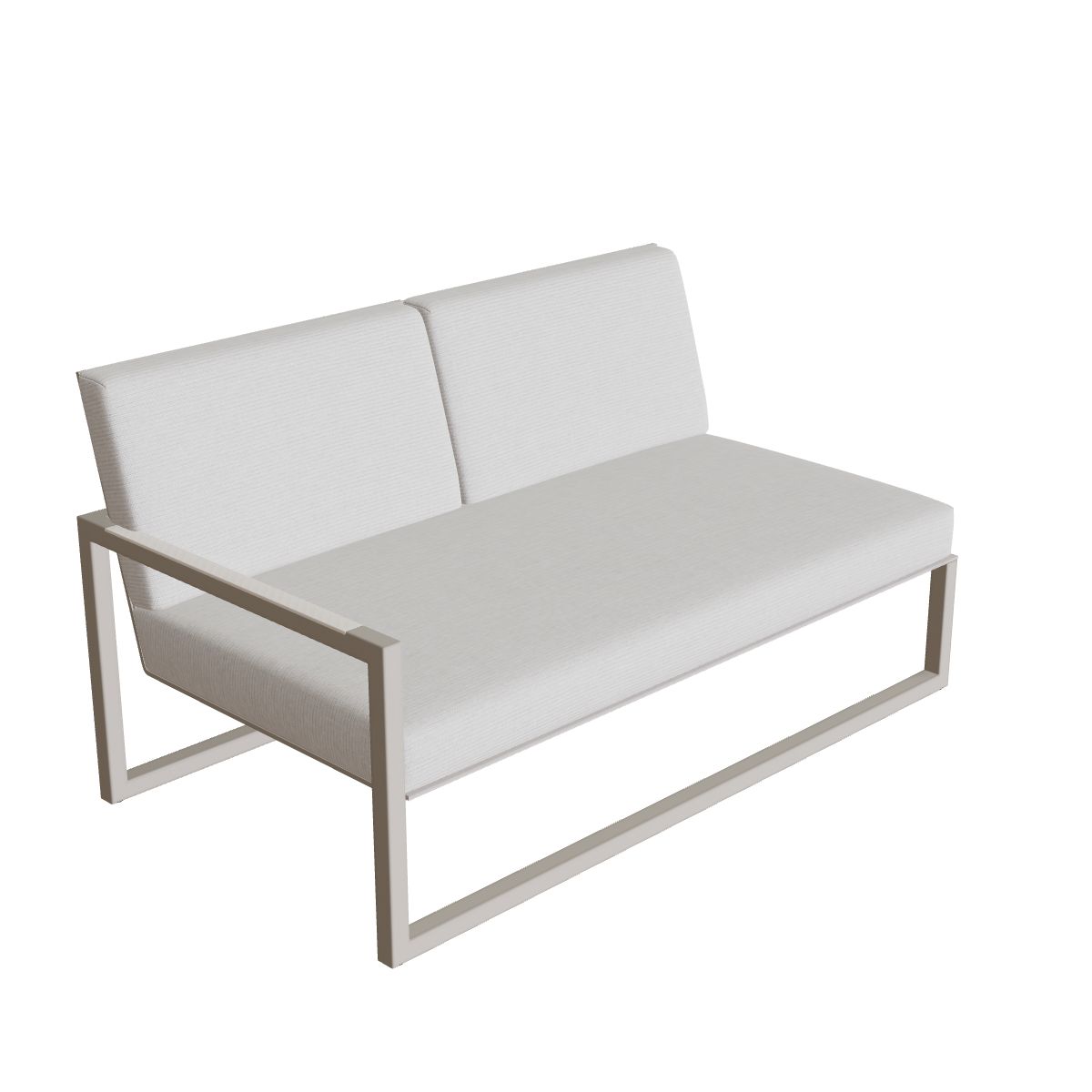 Royal Botania Ninix Lounge Zweisitzer 160RT rechts, Gestell pebble, Batyline perlgrau (pearl grey)