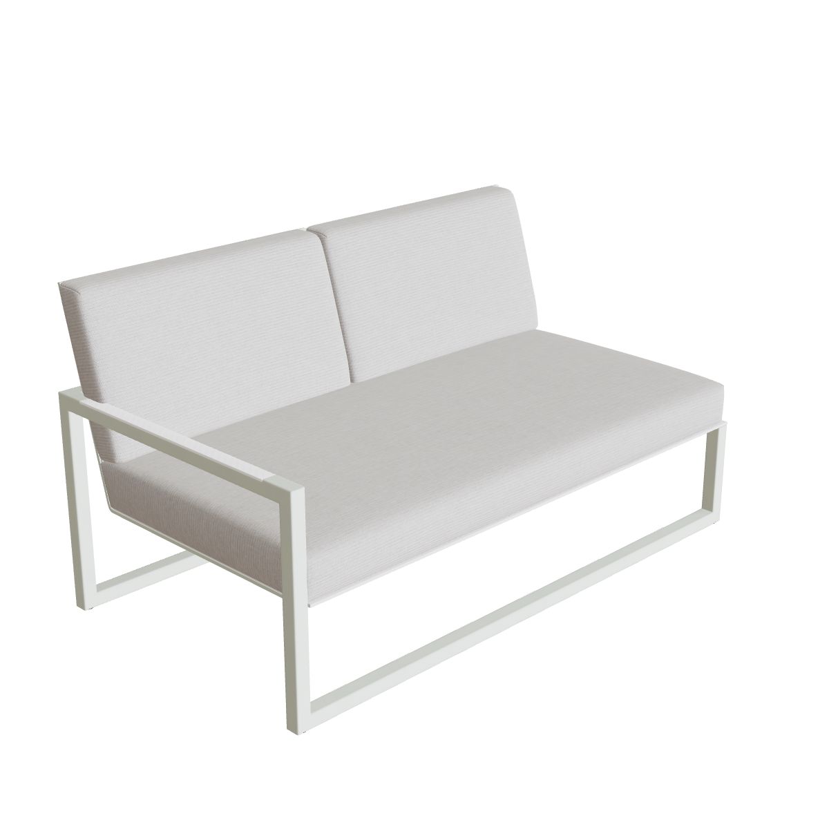 Royal Botania Ninix Lounge Zweisitzer 160RT rechts, Gestell weiß, Batyline weiß (white)