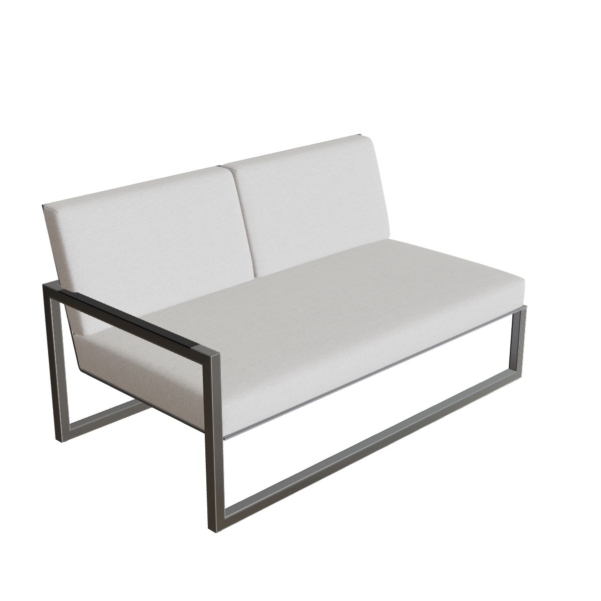 Royal Botania Ninix Lounge Zweisitzer 160RT rechts, Edelstahl gebürstet, Batyline schwarz (black)