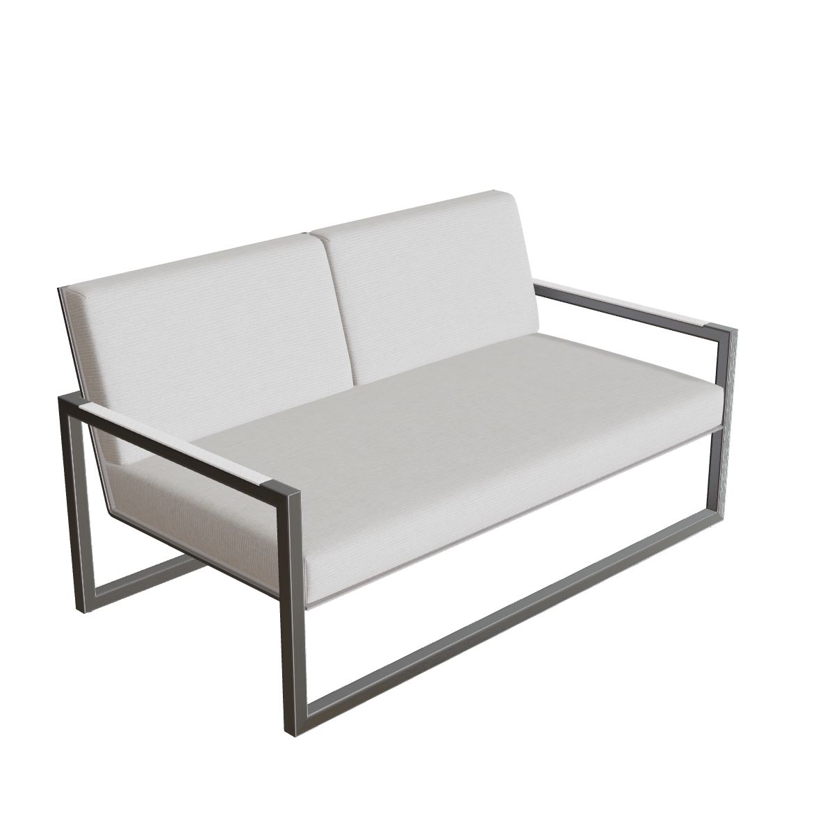 Royal Botania Ninix Lounge Sofa 160T, Edelstahl gebürstet, Batyline cappuccino