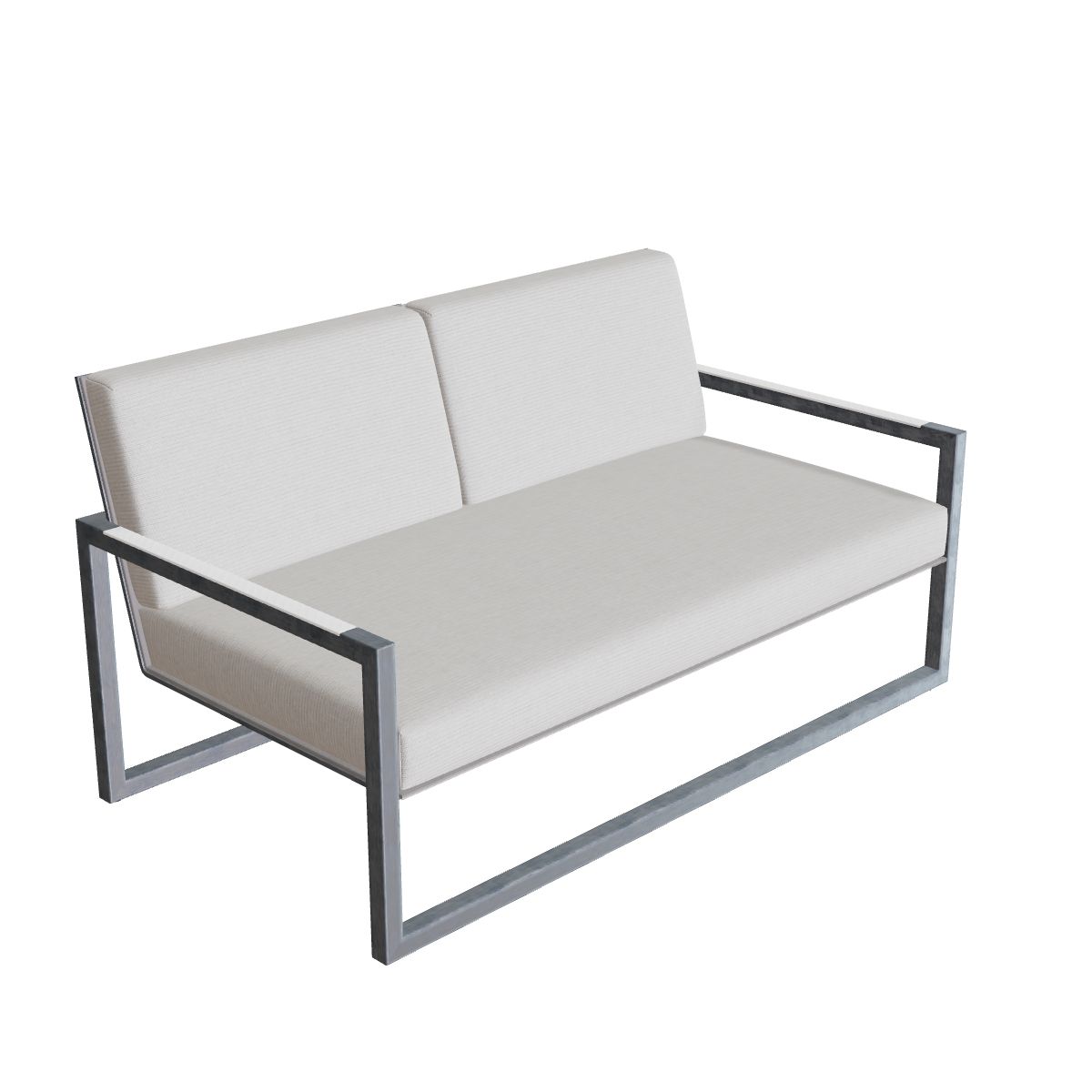 Royal Botania Ninix Lounge Sofa 160T, Edelstahl elektropoliert, Batyline cappuccino