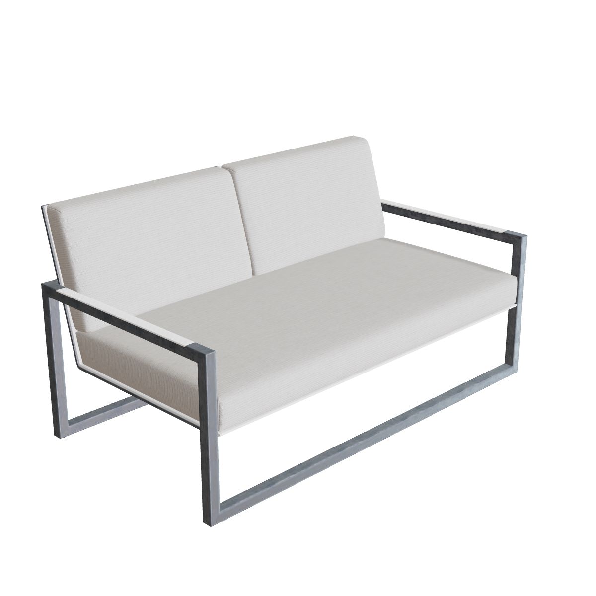 Royal Botania Ninix Lounge Sofa 160T, Edelstahl elektropoliert, Batyline weiß (white)