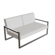 Royal Botania Ninix Lounge Sofa 160T, Edelstahl gebürstet, Batyline weiß (white)