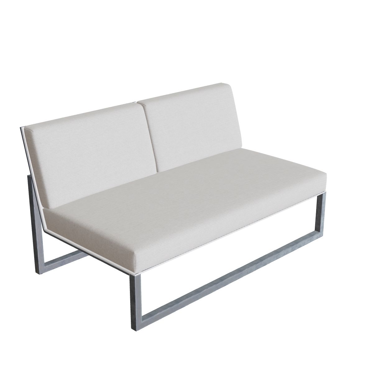 Royal Botania Ninix Lounge Zweisitzer 160ZT, Edelstahl elektropoliert, Batyline weiß (white)