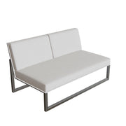 Royal Botania Ninix Lounge Zweisitzer 160ZT, Edelstahl gebürstet, Batyline weiß (white)